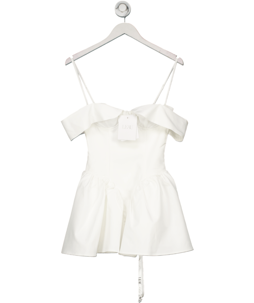 Leau White Bondi Off The Shoulder Mini Dress UK XS - Reliked