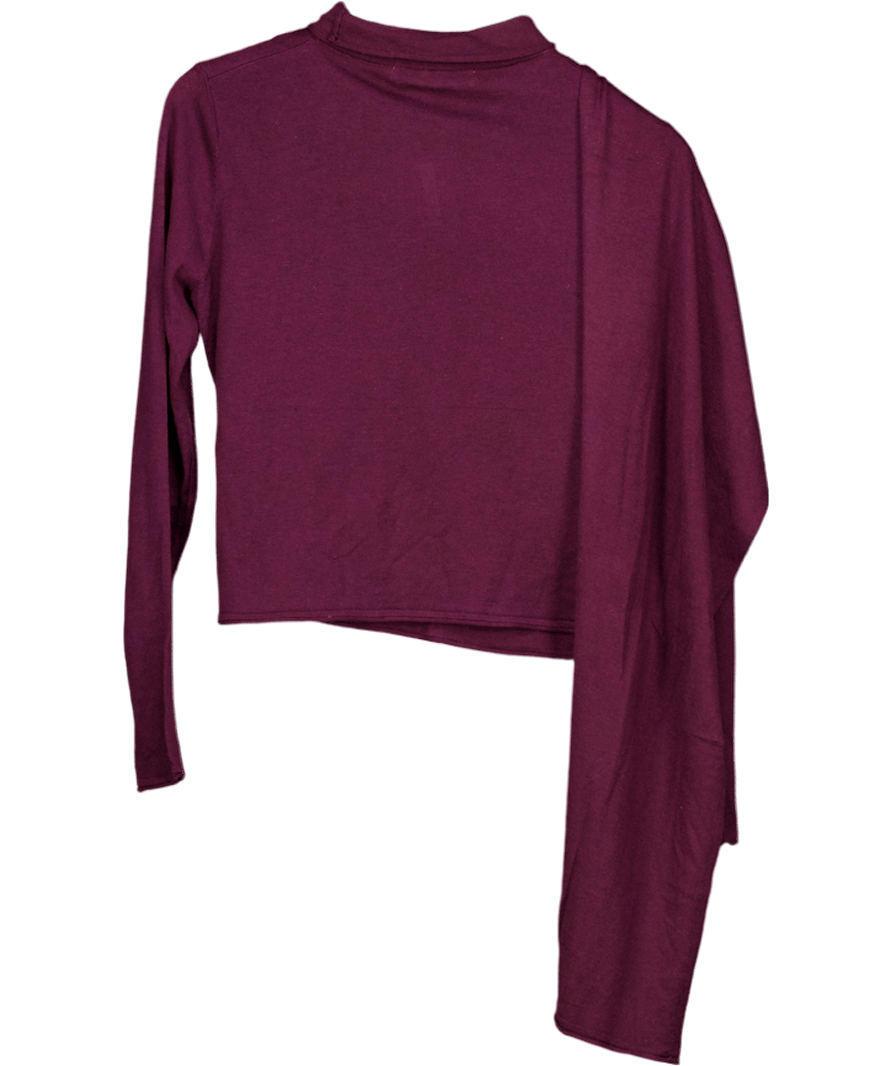 Leem Purple High - neck Scarf Detail Sweater UK M - Reliked