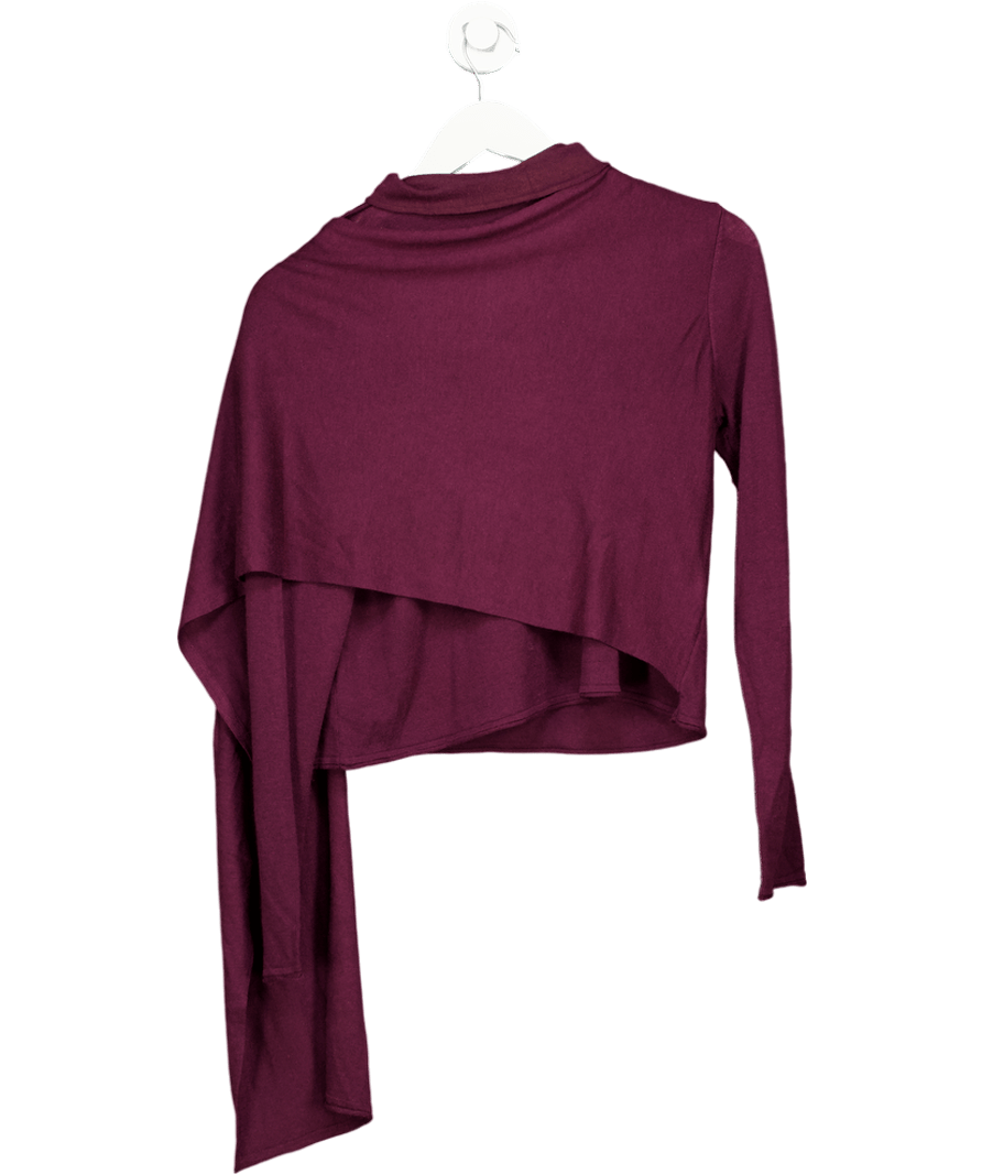 Leem Purple High - neck Scarf Detail Sweater UK M - Reliked