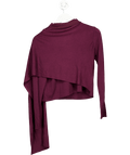 Leem Purple High - neck Scarf Detail Sweater UK M - Reliked