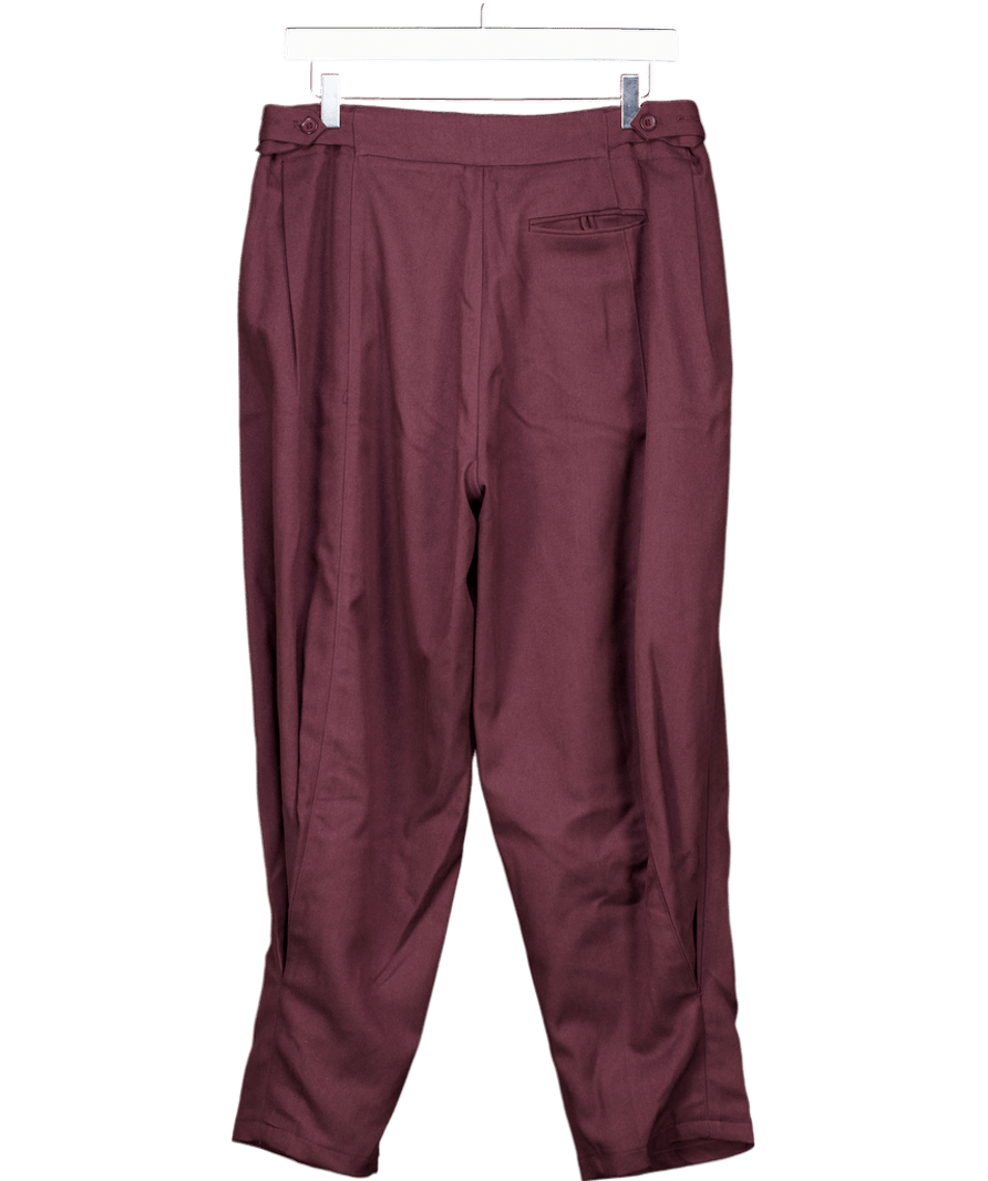 Leem Purple Tapered - leg High - rise Woven Trousers UK M - Reliked