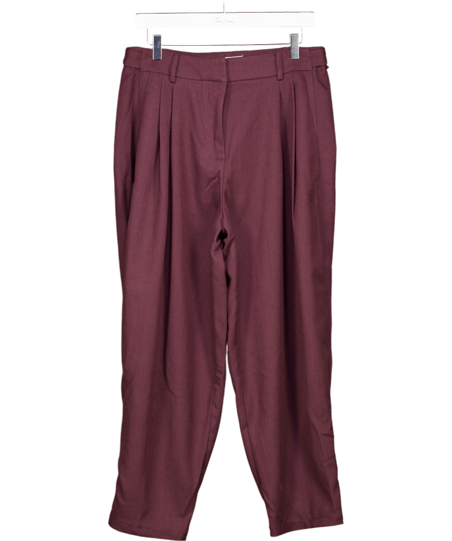 Leem Purple Tapered - leg High - rise Woven Trousers UK M - Reliked