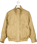 Lefties Beige Faux Suede Bomber Jacket UK M - Reliked