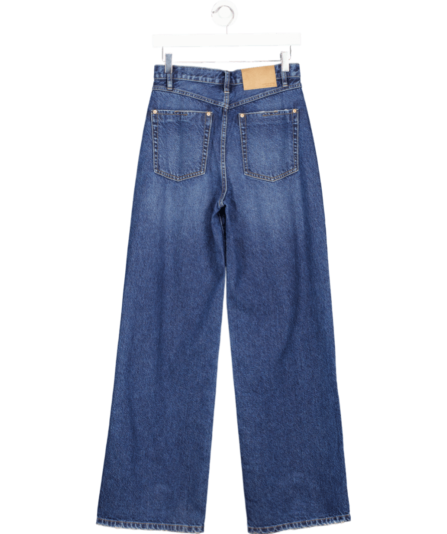 Lefties Blue Dark Wash Wide Leg Jeans UK 8 - Reliked
