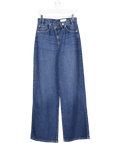 Lefties Blue Dark Wash Wide Leg Jeans UK 8 - Reliked