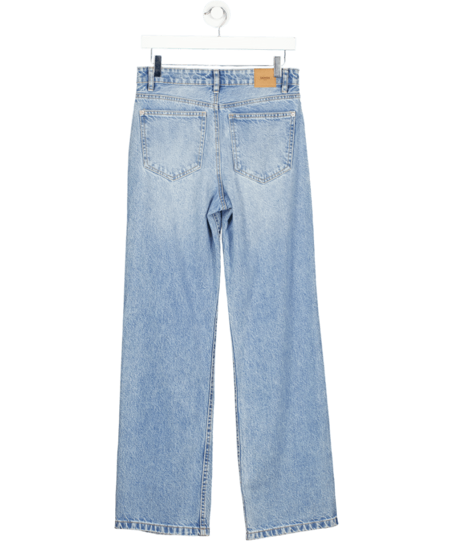 Lefties Blue Wide Leg Slim Fit Ribbed Jeans UK 8 - Reliked