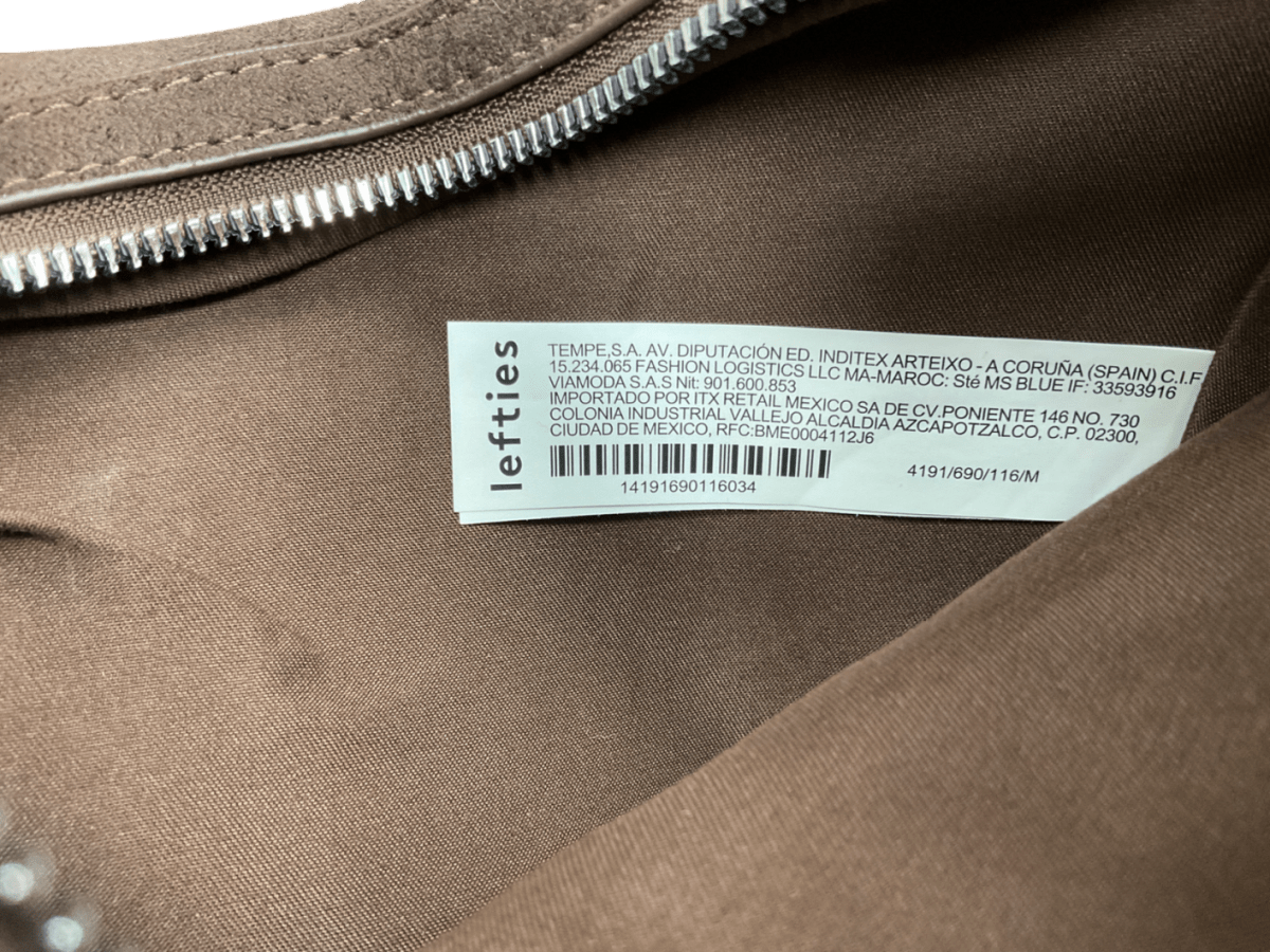 lefties Brown Faux Suede Oval Shoulder Bag - Shopper - Reliked