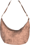 lefties Brown Faux Suede Oval Shoulder Bag - Shopper - Reliked