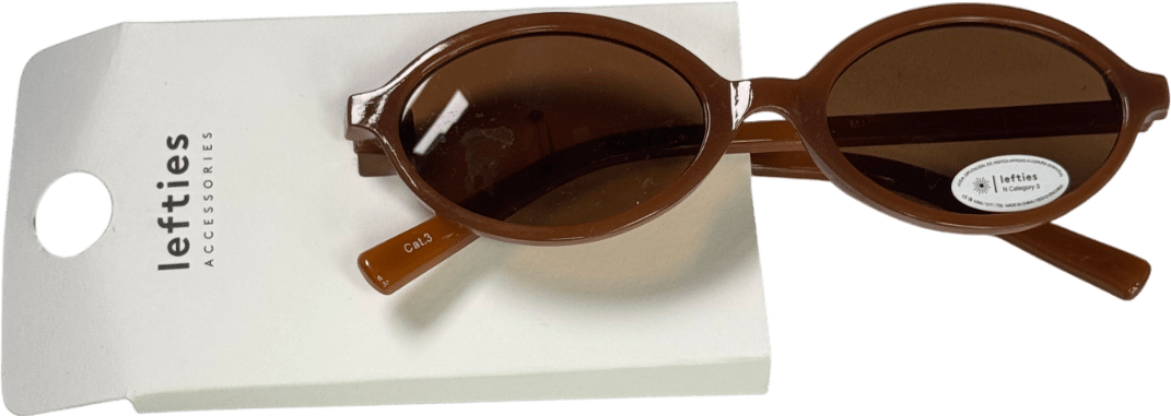 lefties Brown Oval Sunglasses UK M - Reliked