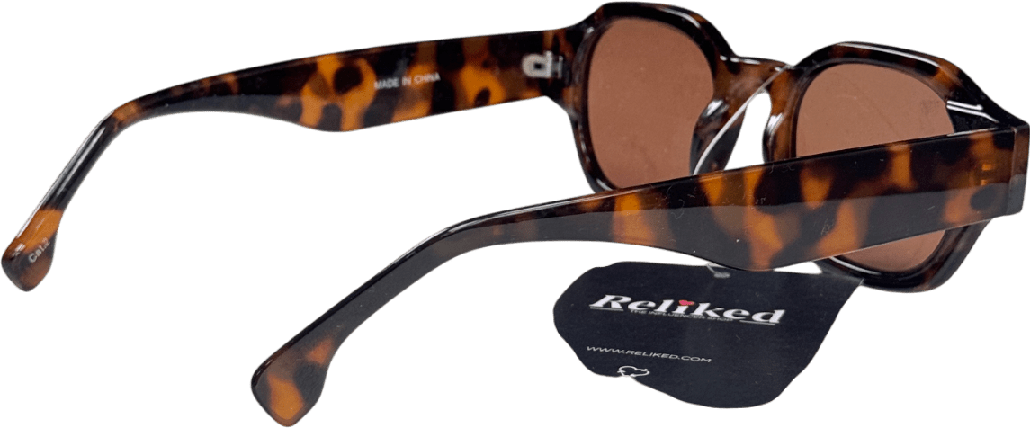 Lefties Brown Rectangular Tortiseshell Sunglasses One Size - Reliked