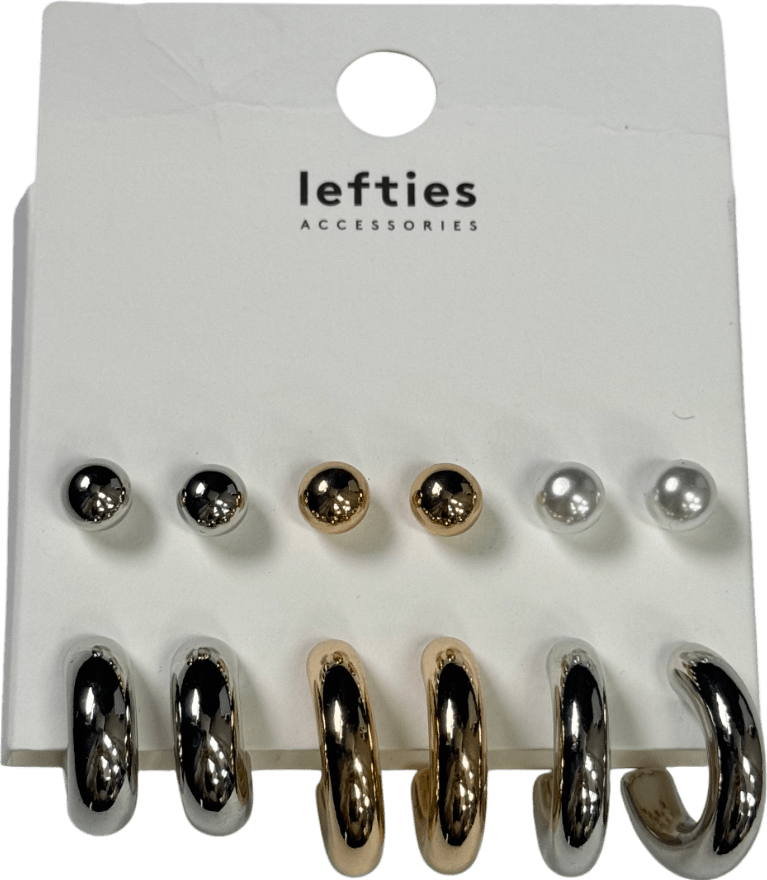 Lefties Metallic 6 - pack Hoop And Stud Earring Set One Size - Reliked