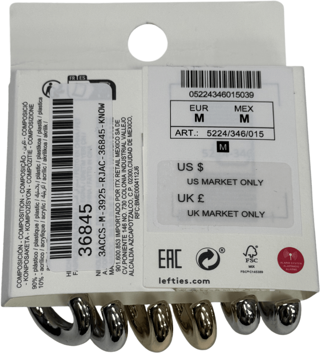 Lefties Metallic 6 - pack Hoop And Stud Earring Set One Size - Reliked