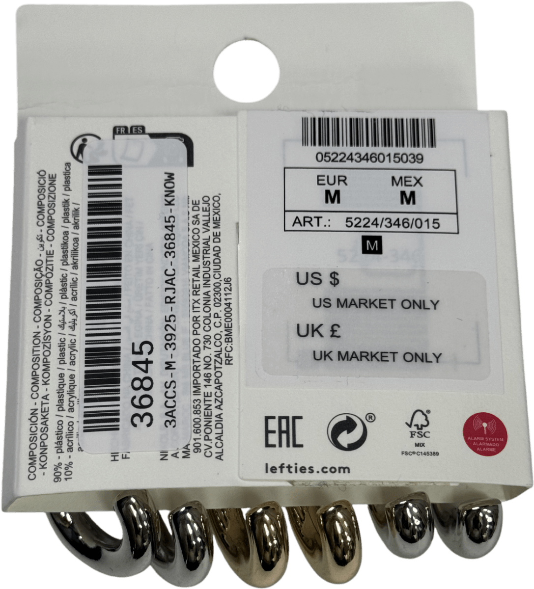 Lefties Metallic 6 - pack Hoop And Stud Earring Set One Size - Reliked