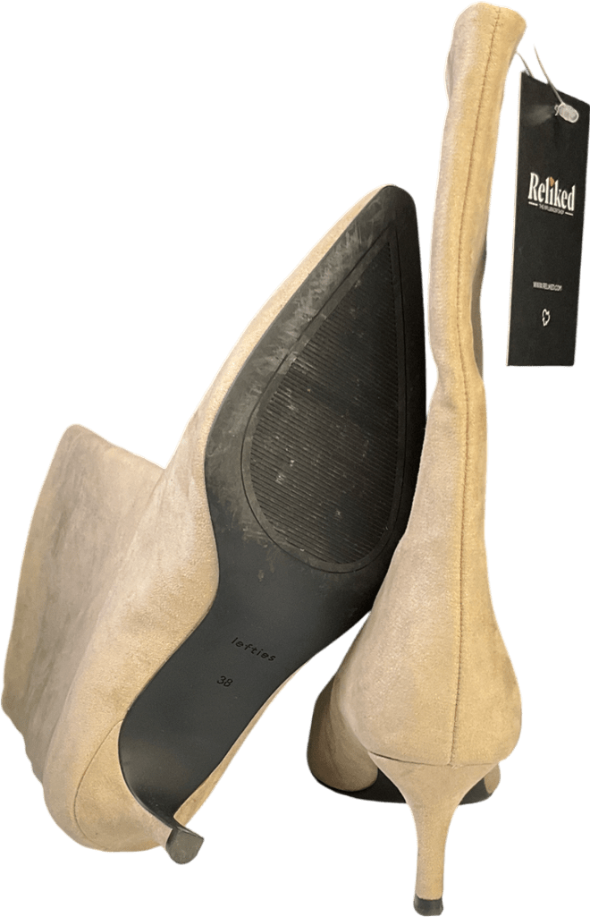 lefties Nude Faux Suede Heeled Boots UK 5 EU 38 👠 - Reliked