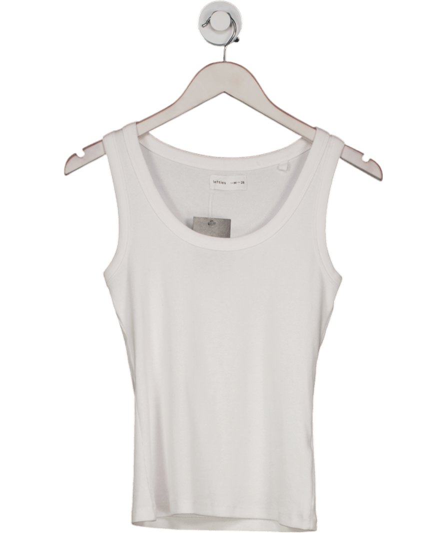 lefties White Ribbed Tank Top UK M - Reliked