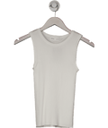 Lefties White Ribbed Tank Top UK S - Reliked
