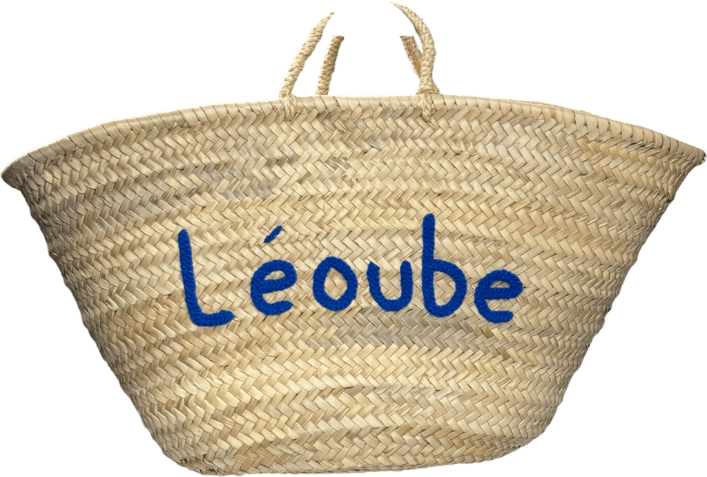 Leoube Beige Logo Print Straw Tote Bag One Size - Reliked