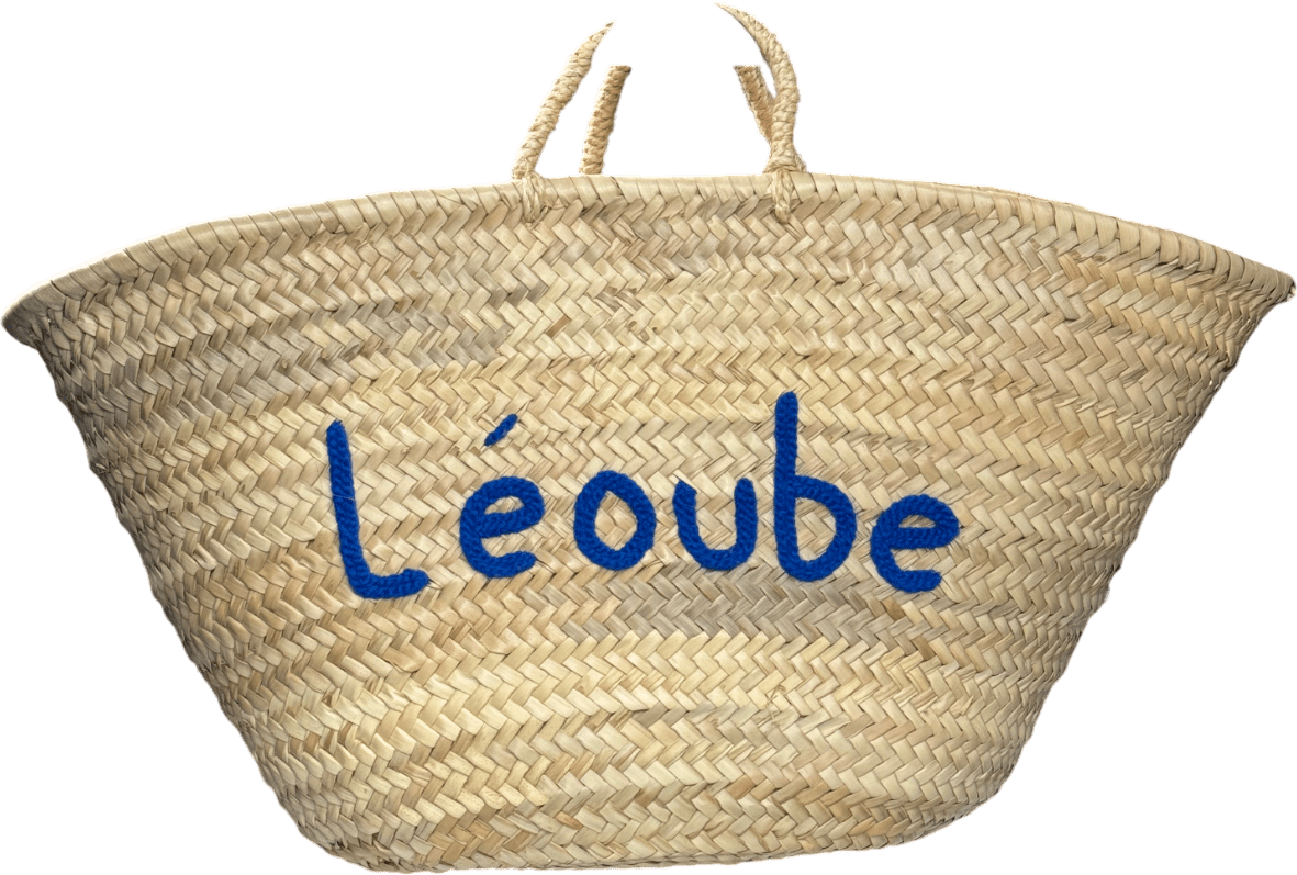 Leoube Beige Logo Print Straw Tote Bag One Size - Reliked