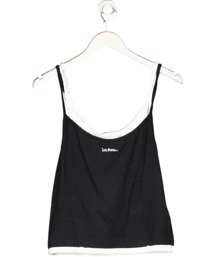 Les Frans Black Double Layer Cami Top UK XL - Reliked