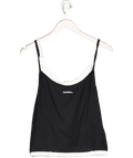 Les Frans Black Double Layer Cami Top UK XL - Reliked
