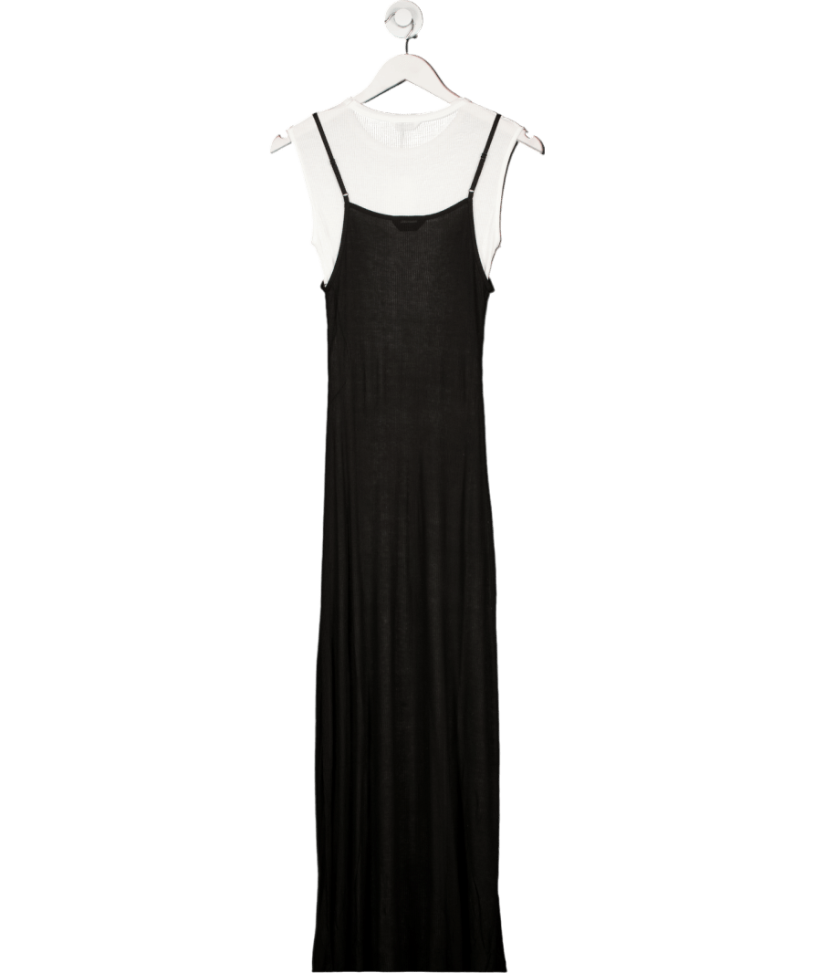 Leset Black & White Rozzi V Neck Muscle Maxi Dress UK S - Reliked