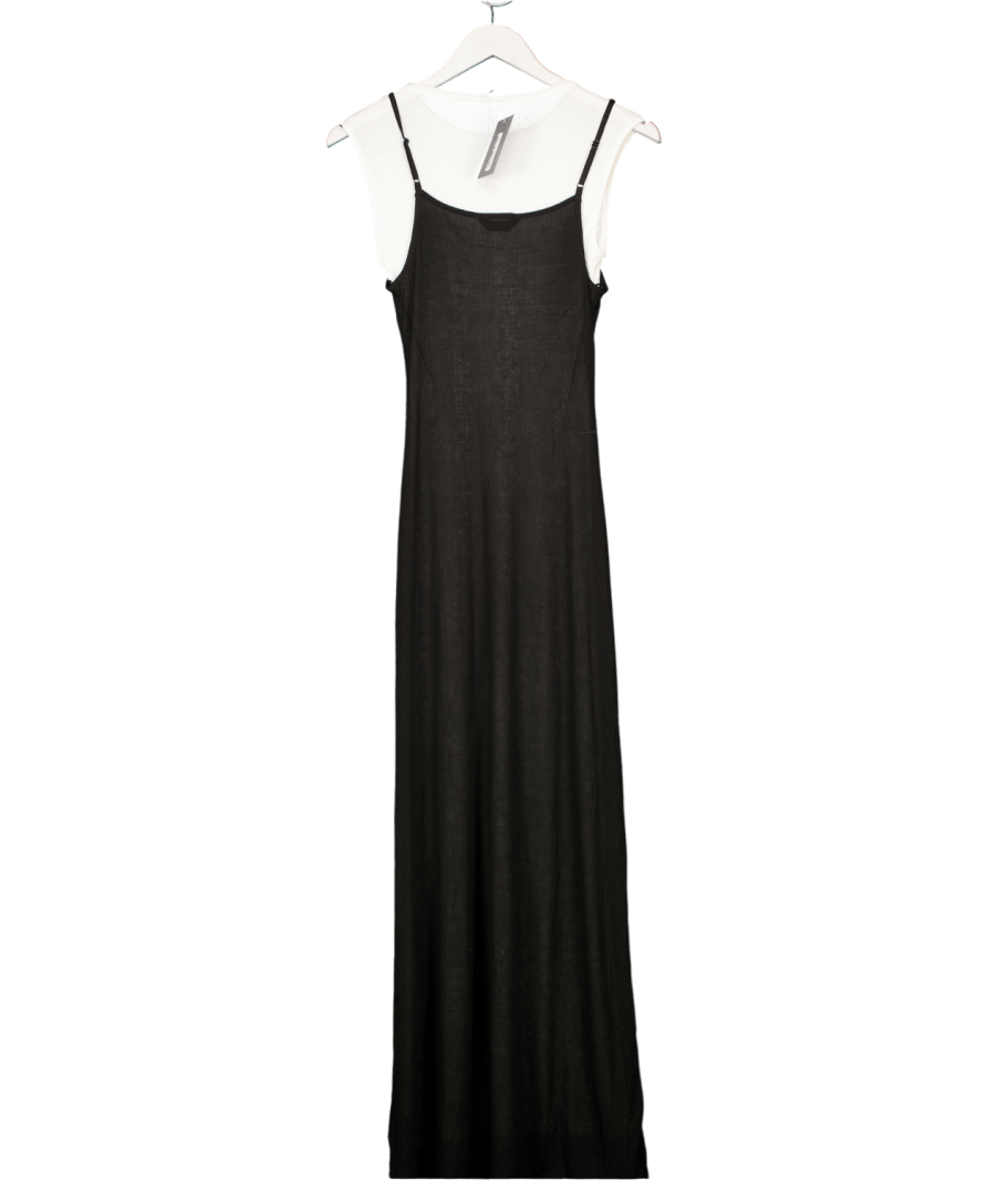 Leset Black & White Rozzi V Neck Muscle Maxi Dress UK XS - Reliked