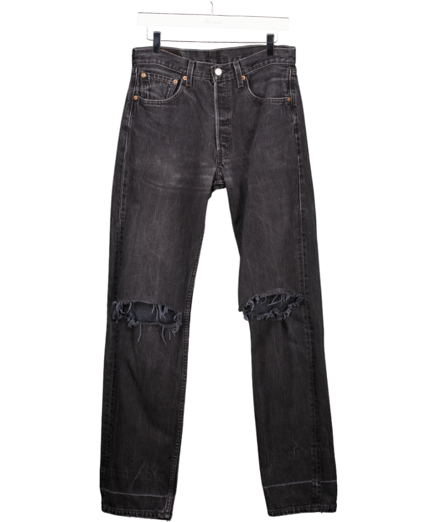 LEVI'S 501 Black Ripped Knee L34 W31 - Reliked