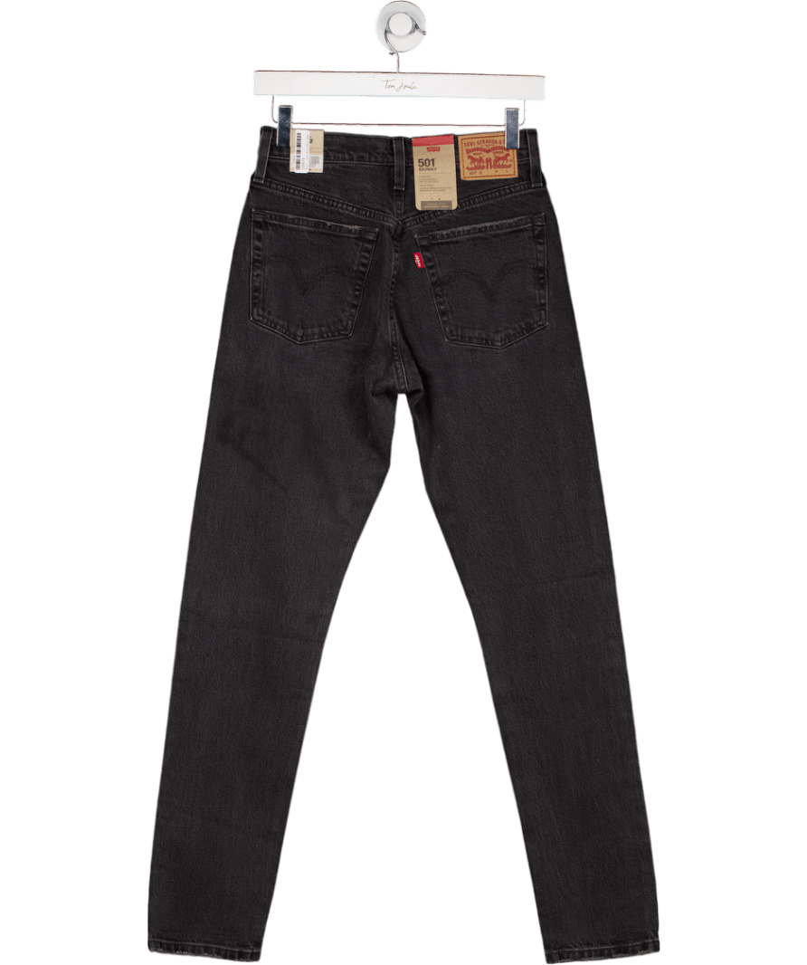 LEVI'S 501 Original Black Wash Skinny Jeans L30 W25 - Reliked