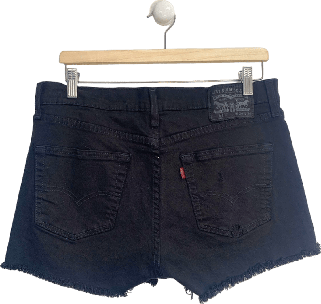 Levi's Black 511 High - Waist Denim Shorts W 34 L 34 - Reliked