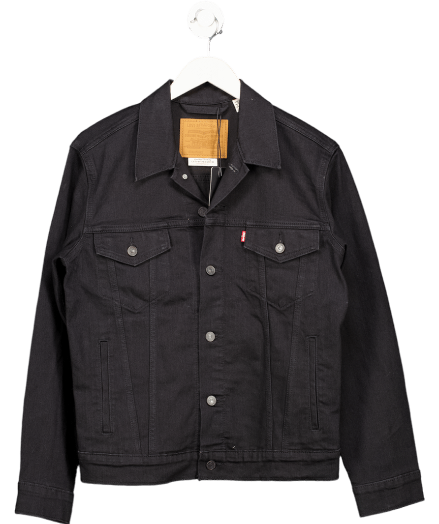 LEVI'S Black The Trucker Jacket UK S - Reliked