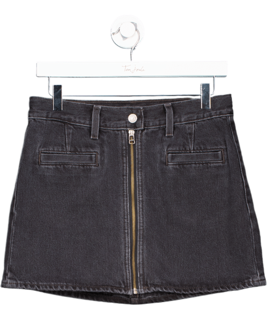 LEVI'S Black Wash Zip Front Icon Mini Skirt W26 - Reliked