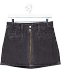 LEVI'S Black Wash Zip Front Icon Mini Skirt W26 - Reliked