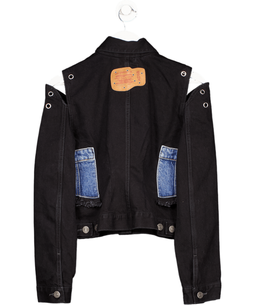 LEVI'S Black X Adsb Andersson Bell Half Denim Trucker Jacket UK L - Reliked
