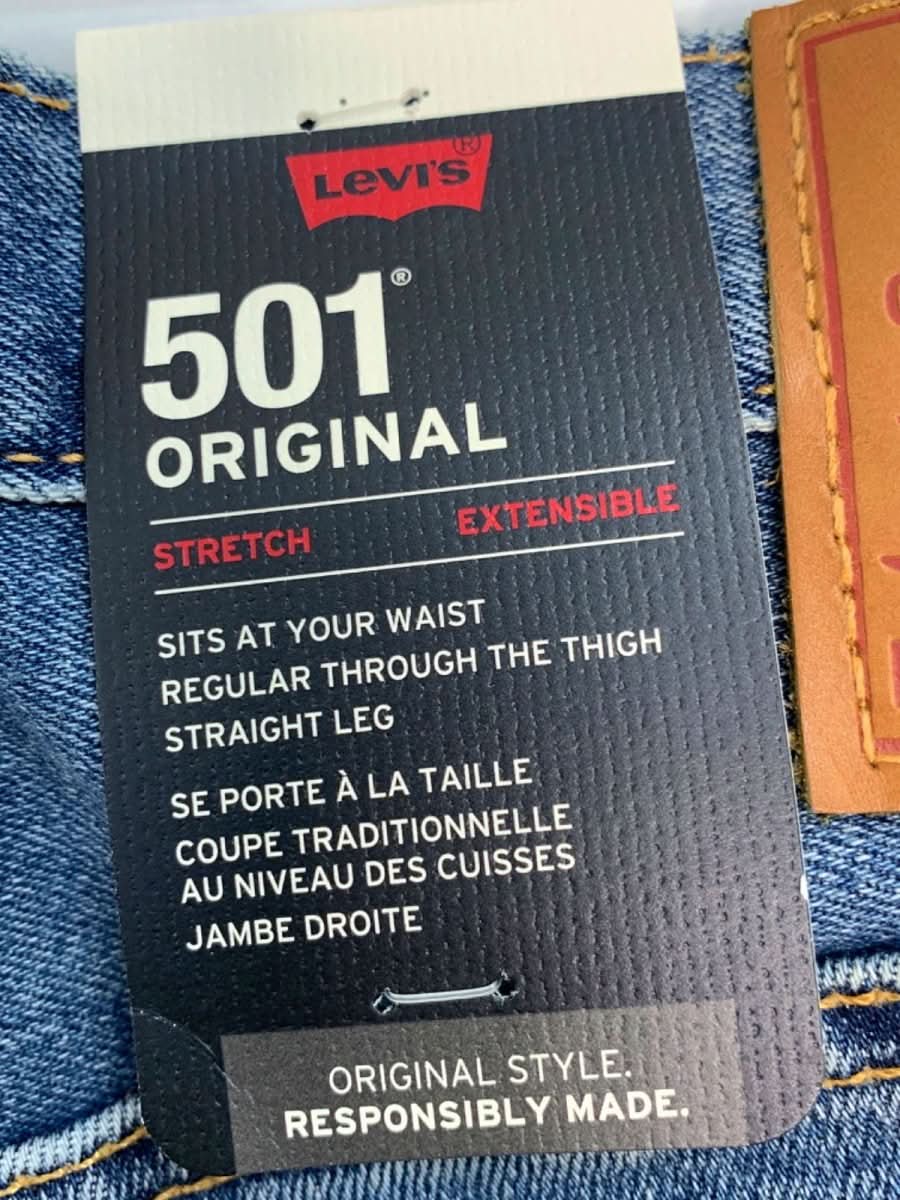 Levi's Blue 501 Original Stretch Extensible Jeans W32 L30 - Reliked