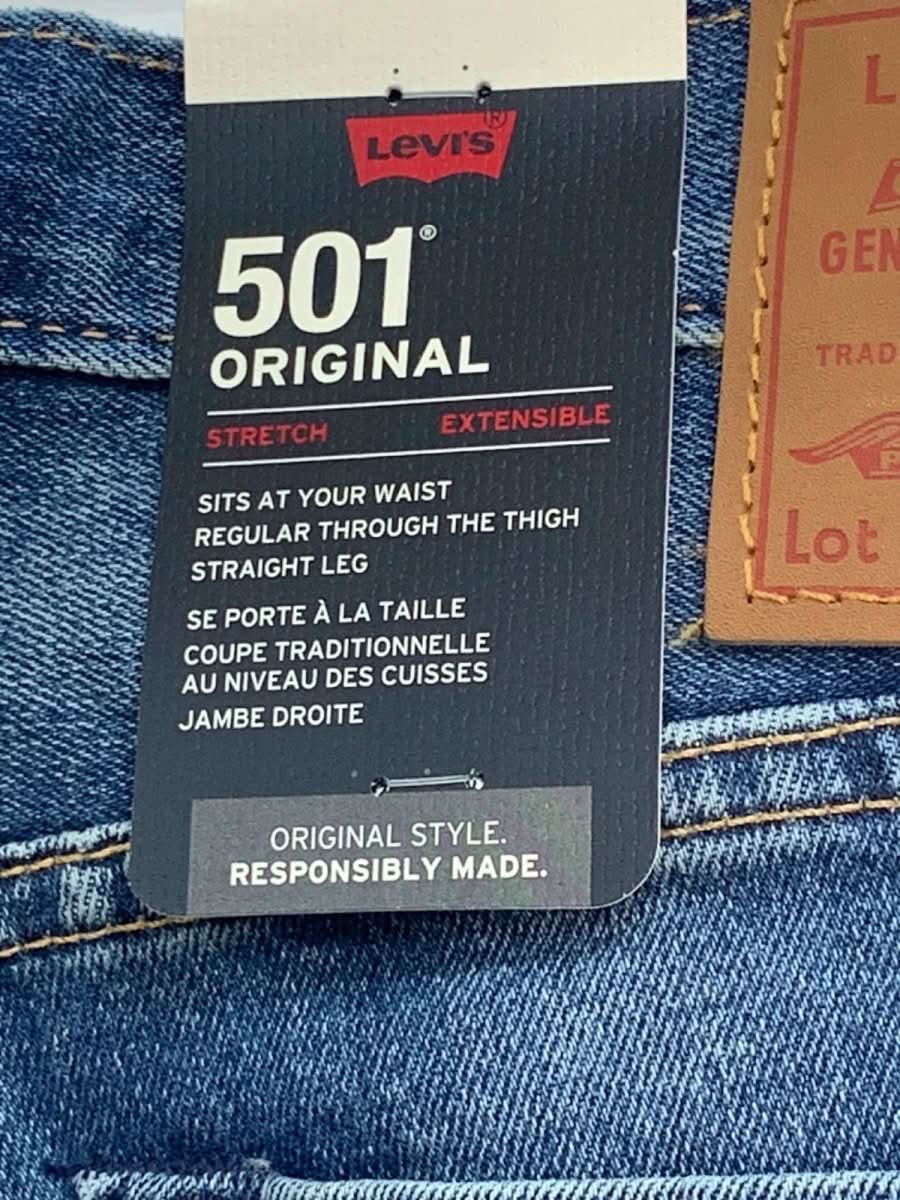 Levi's Blue 501 Original Stretch Jeans W32 L32 - Reliked