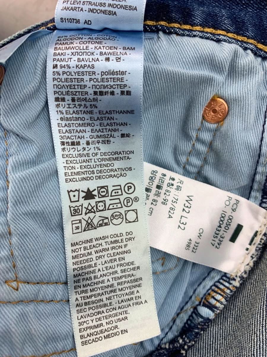 Levi's Blue 501 Original Stretch Jeans W32 L32 - Reliked