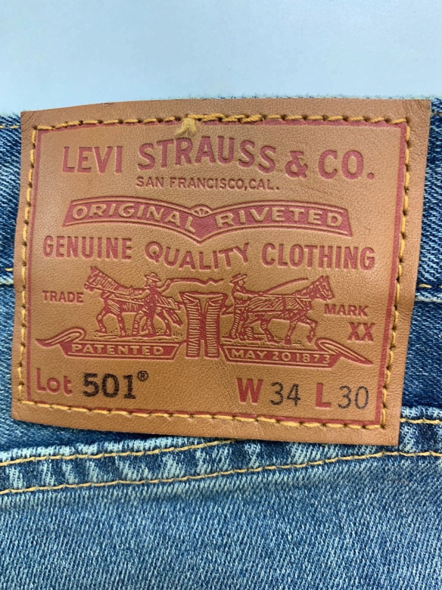 Levi's Blue 501 Original Stretch Jeans W34 L30 - Reliked