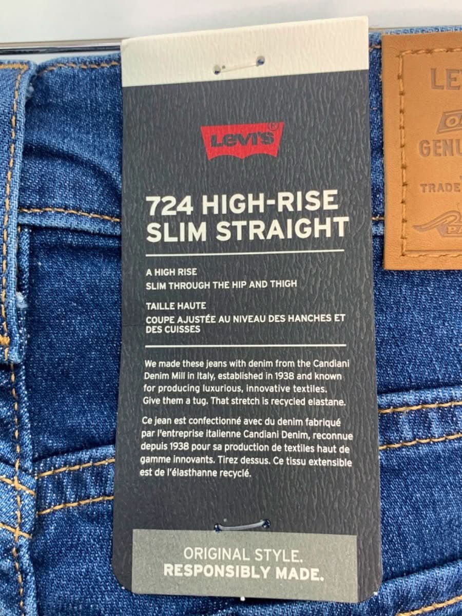 Levi's Blue 724 High Rise Slim Straight Jeans W27 - Reliked