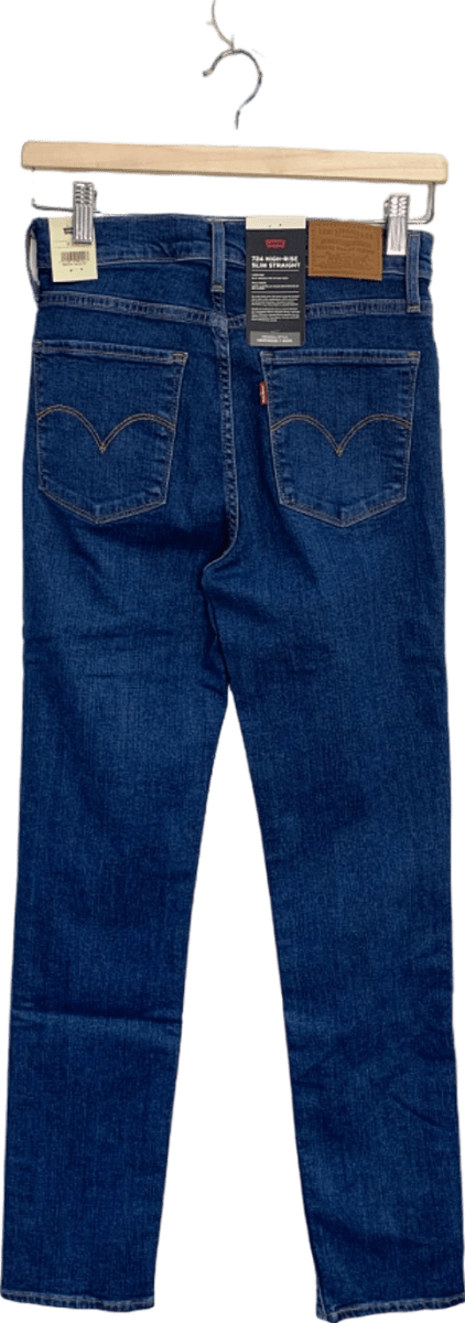 Levi's Blue 724 High Rise Slim Straight Jeans W27 - Reliked