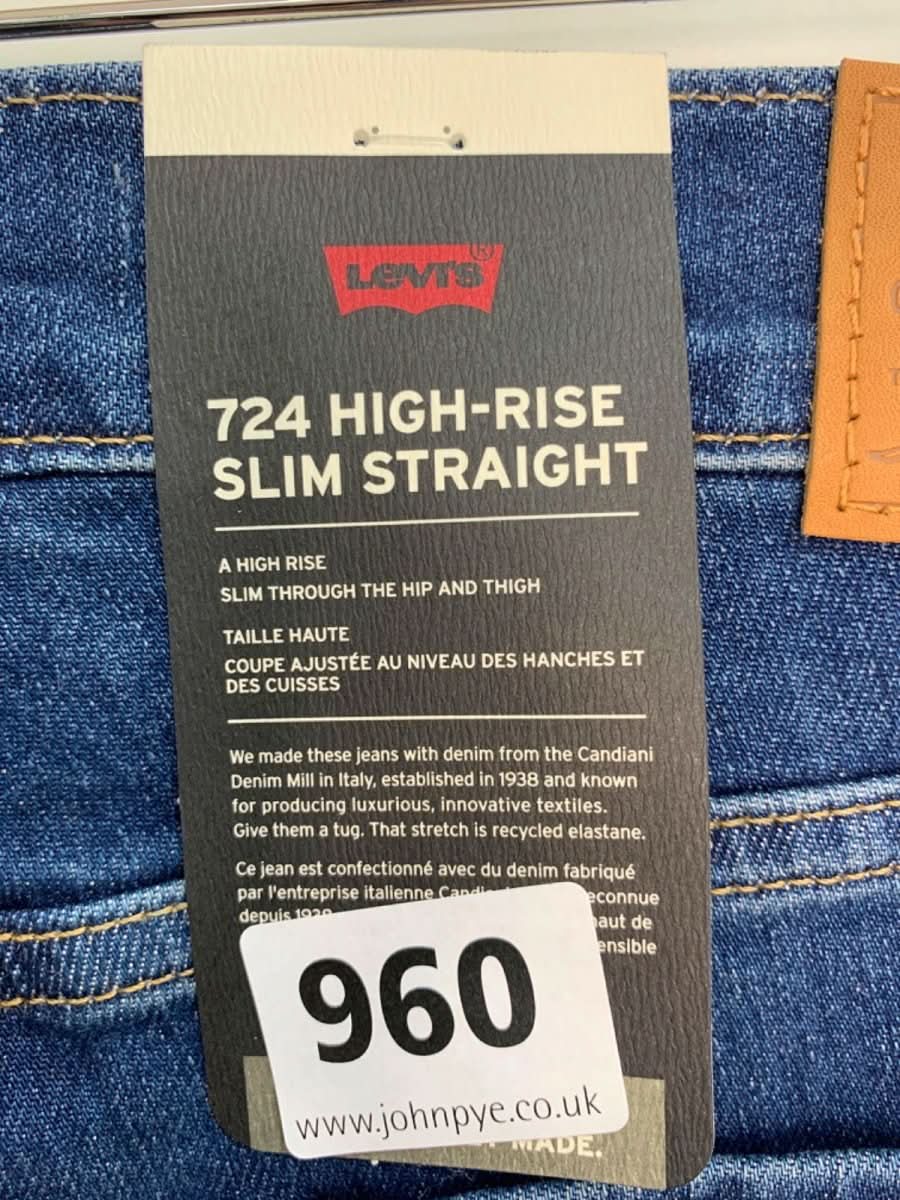 Levi's Blue 724 High - Rise Slim Straight Jeans W27 - Reliked