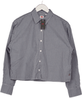 LEVI'S Blue Check Cropped Harlie Shirt UK S - Reliked