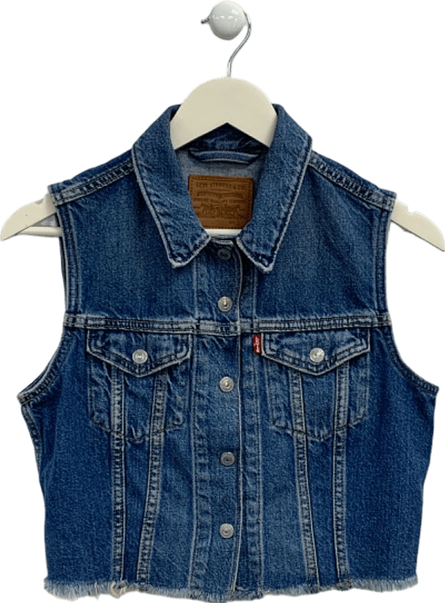 Levi's Blue Denim Vest UK S - Reliked