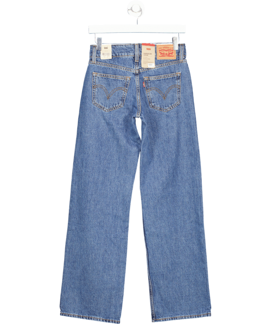 LEVI'S Blue Mid - blue Super Low Relaxed Fit Jeans W24 - Reliked