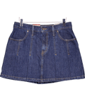 LEVI'S Dark Blue Denim Pleated Mini Skirt W27 - Reliked