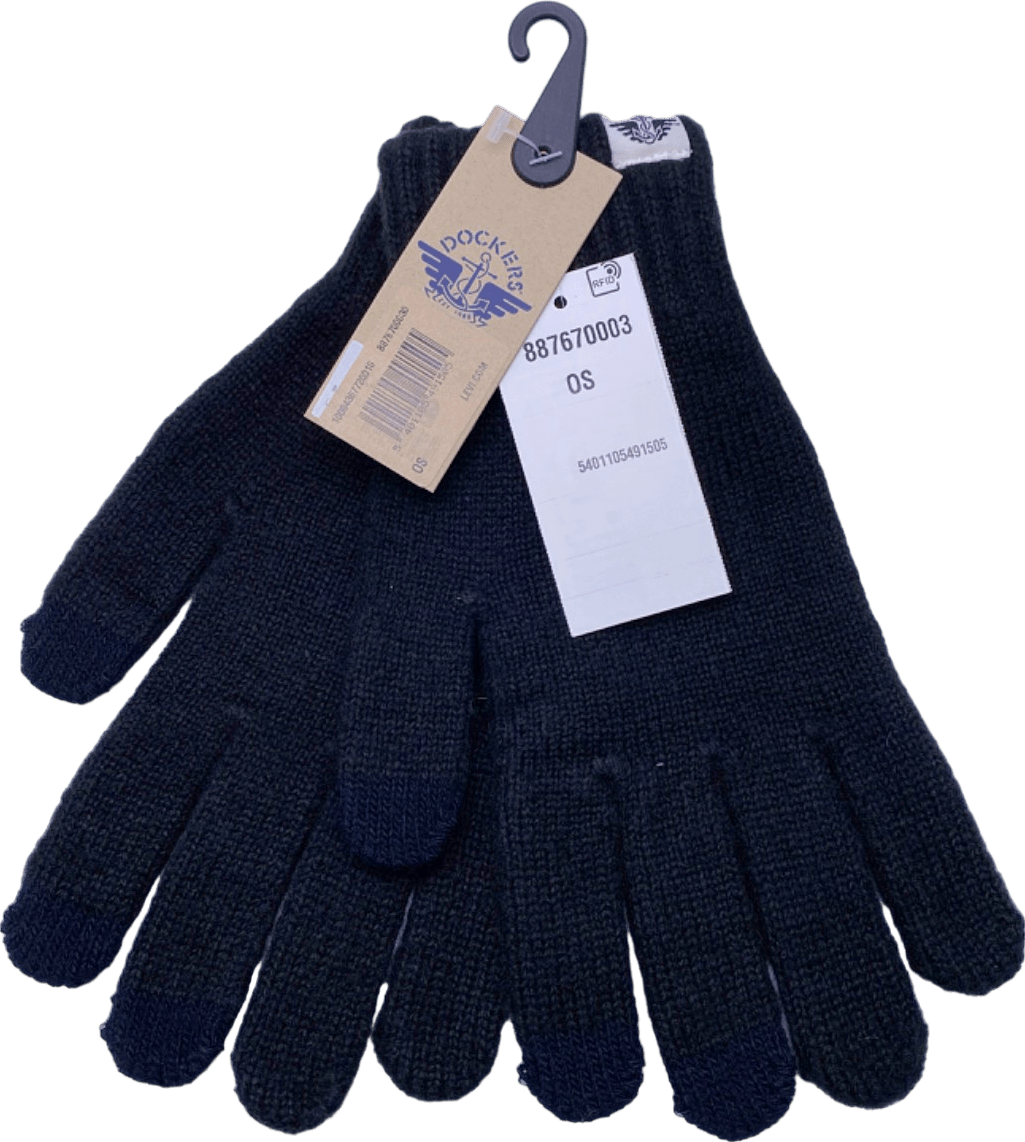 Levis Dockers Black Knit Gloves OneSize - Reliked