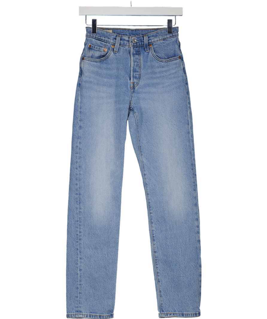 LEVI'S Light Blue 501 High Rise Jeans L30 W25 - Reliked