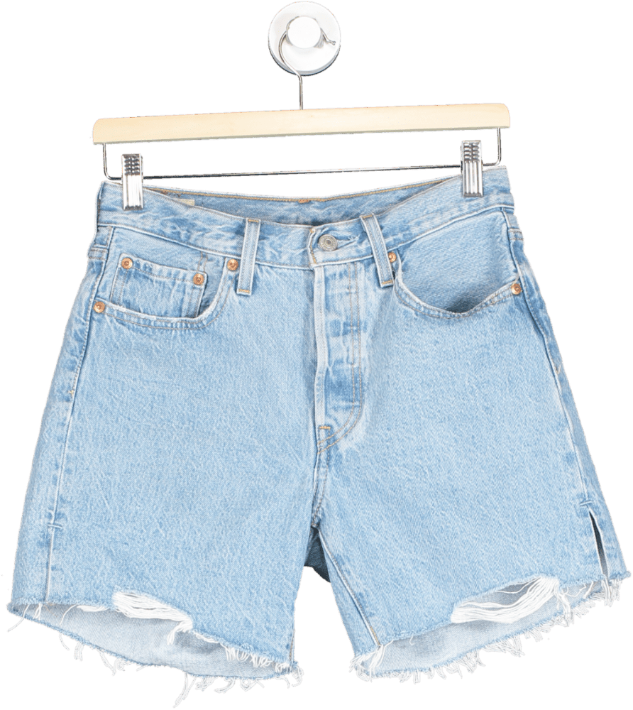 Levi's Light Blue 501 Original Cut - off Denim Shorts W26 - Reliked