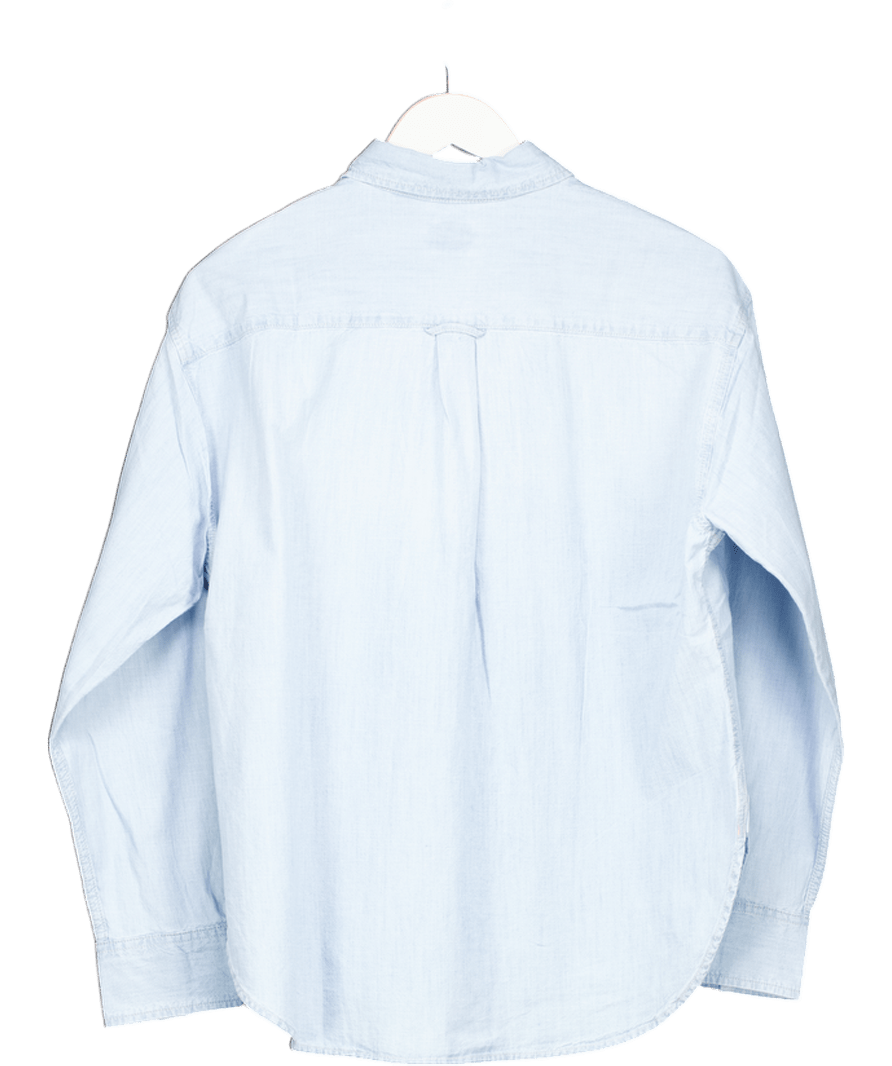 LEVI'S Light Blue Denim Boyfriend Shirt UK M - Reliked