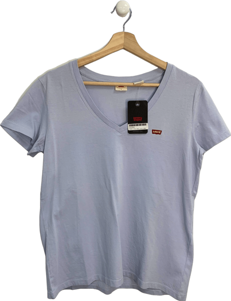 Levi's Lilac Short Sleeve V - Neck T-Shirt M - Reliked