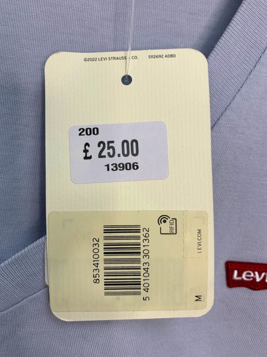 Levi's Lilac Short Sleeve V - Neck T-Shirt M - Reliked